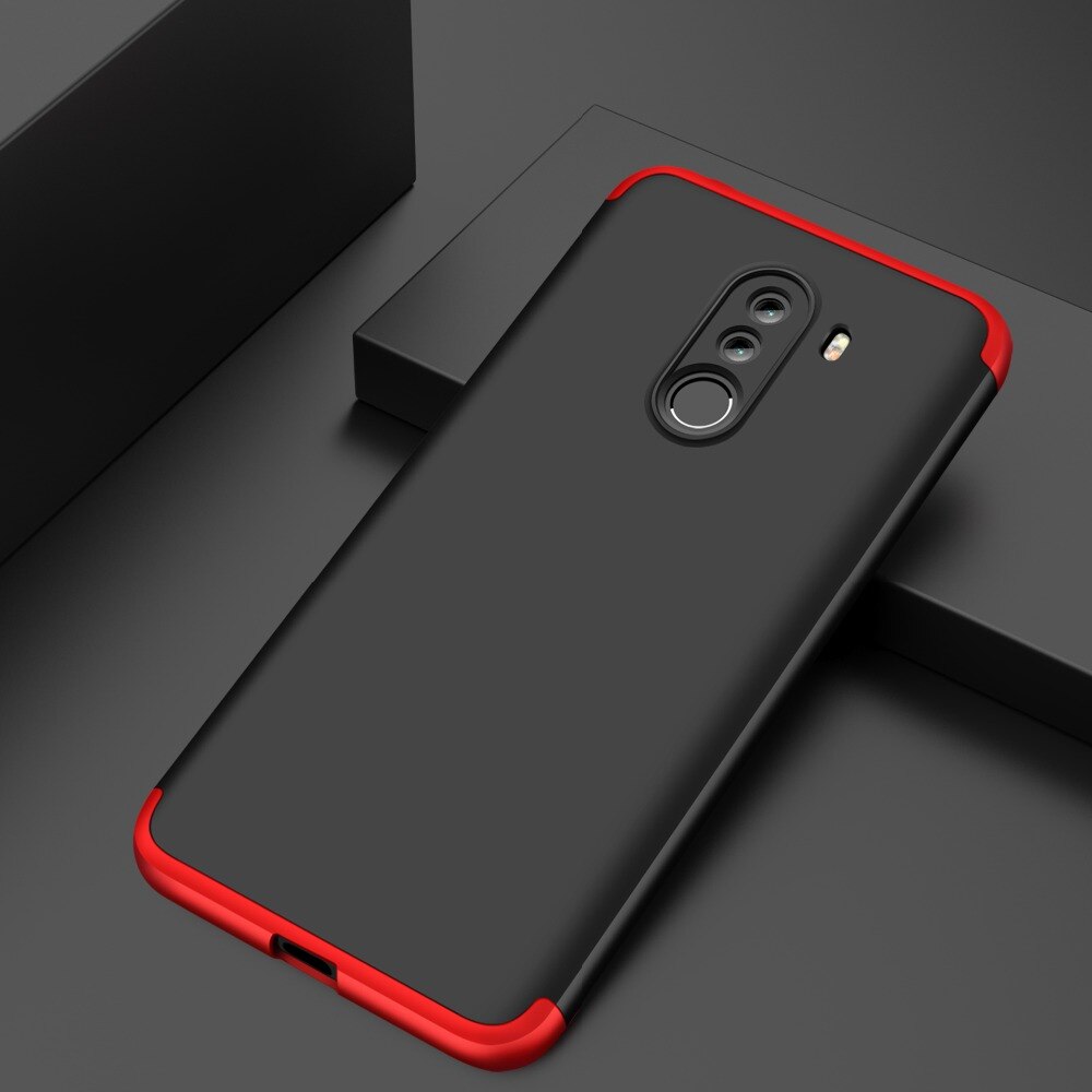 GKK for xiaomi pocophone f1 case Three in One 360 Full Protection Anti-knock Hard PC Plain for pocophone f1 Cover fundas Shell