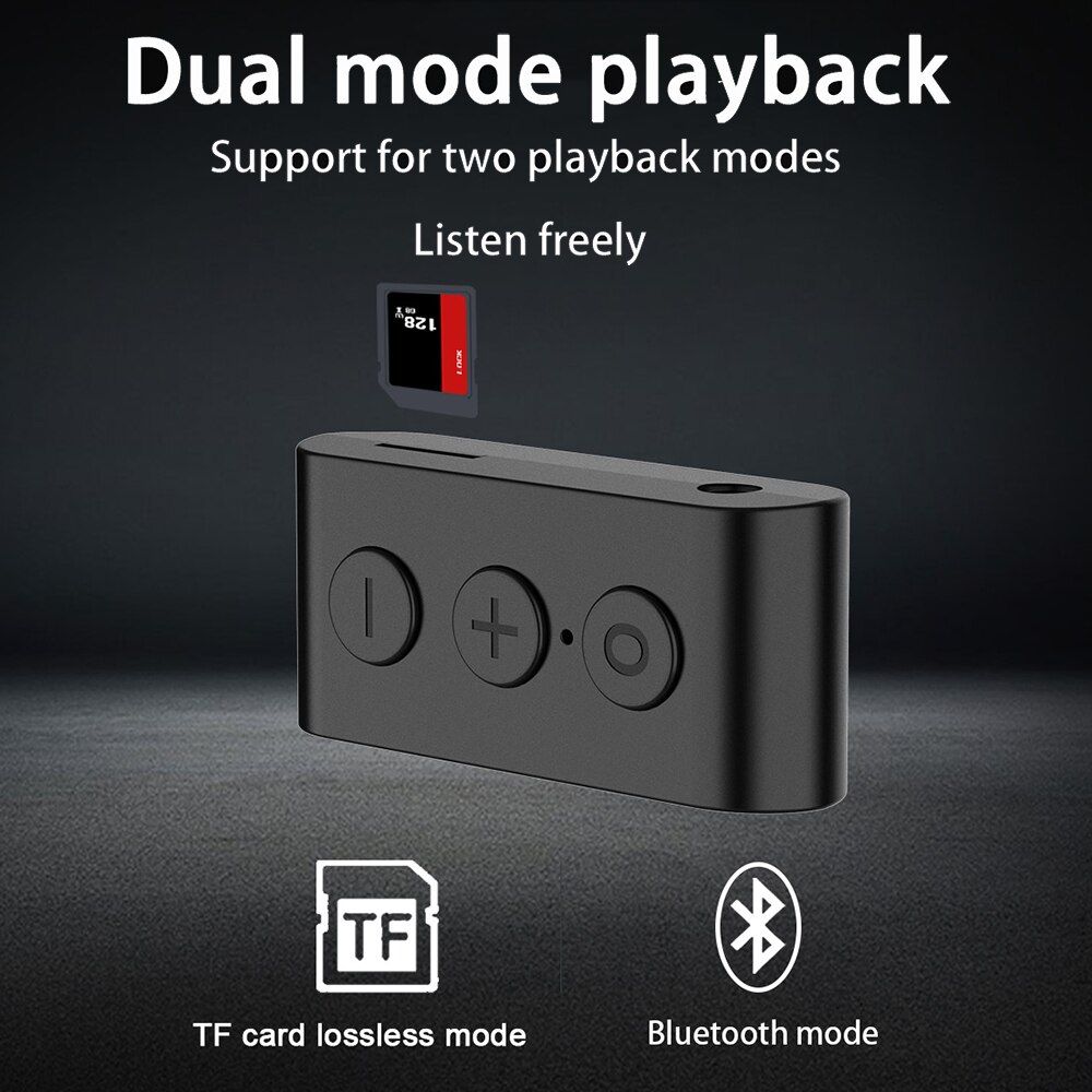 Bluetooth 5.0 Audio Receiver Aux Wireless Audio Adapter 3.5mm Audio Aux Reciver Support TF Card Call Handsfree For Car Headset