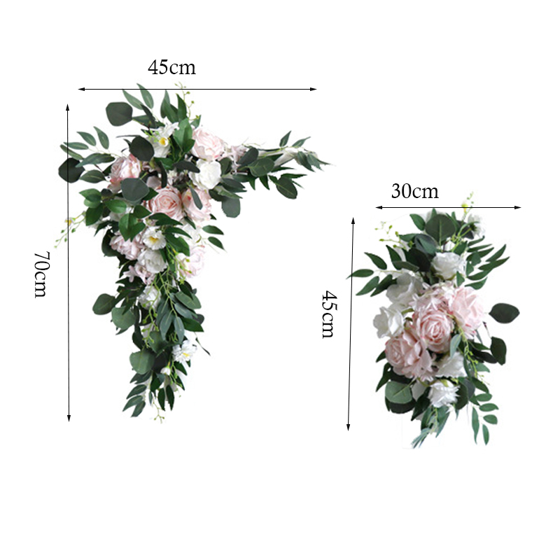 Guirlande artificielle pour arc de mariage, 2 pièces/ensemble, accessoires, carte de bienvenue, décor de panneau mural Floral, Arrangement de rangée de fleurs, exposition de fenêtre: 06-1