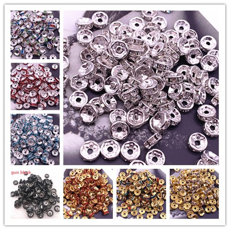 Nowy 50 sztuk 8mm czeskie Crystai Rhinestone szklane okrągłe koraliki dystansowe luzem koraliki do tworzenia biżuterii DIY bransoletka naszyjnik