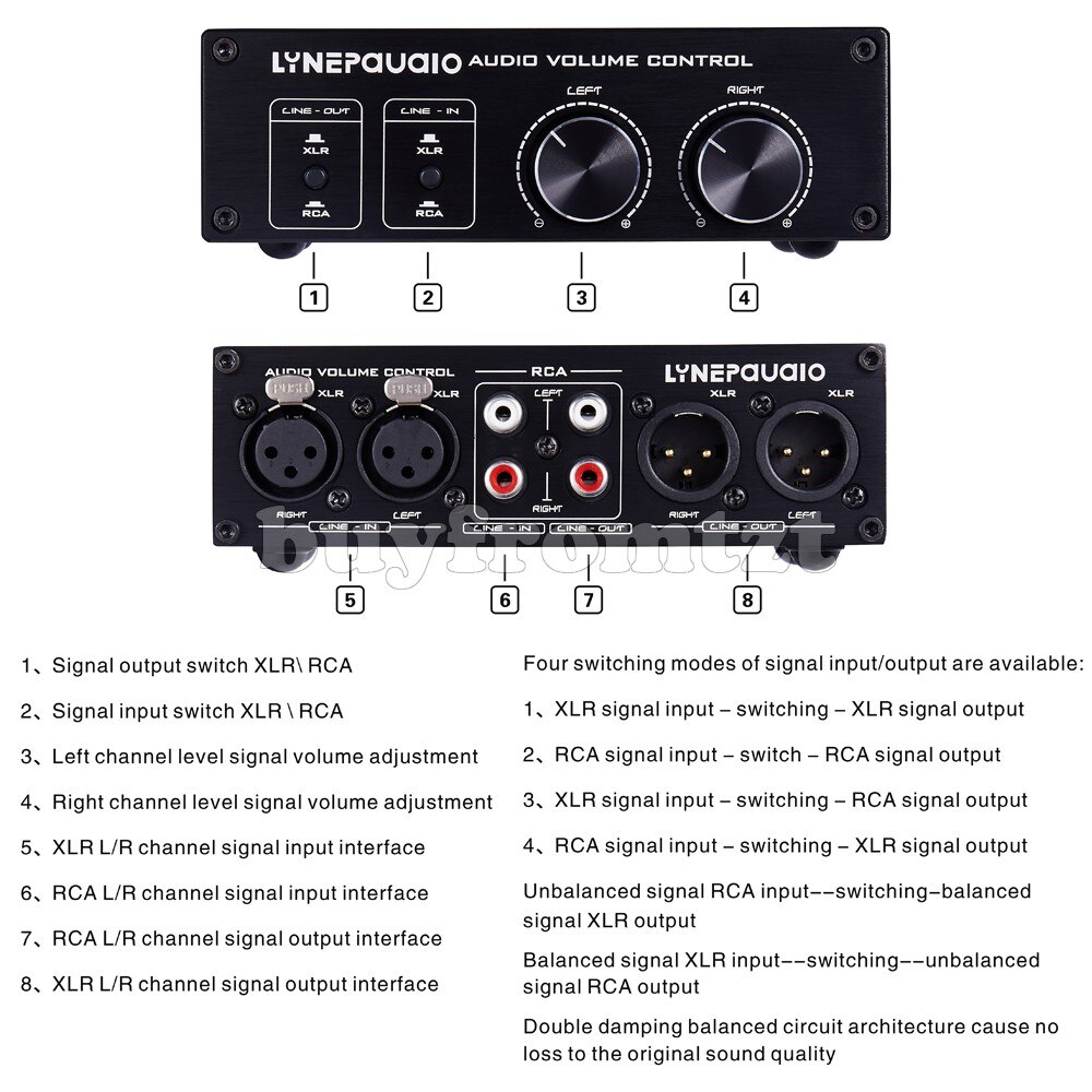 TZT preamplificatore passivo completamente bilanciato controllo Volume altoparlanti attivi due ingressi e due uscite A977