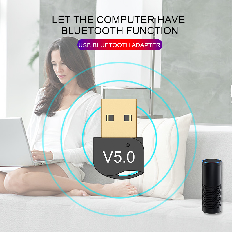 Adaptador Bluetooth Dongle USB para ordenador inalámbrico transmisor Bluetooth USB 5,0 receptor de música adaptador Bluetooth