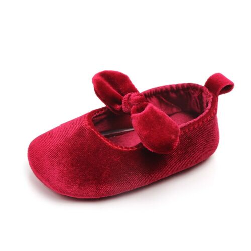 Helt nyfödd flicka mjuka guld sammetsskor med hårband spädbarn bowknot solid slip-on spjälsäng skor 0-18m 0-18m