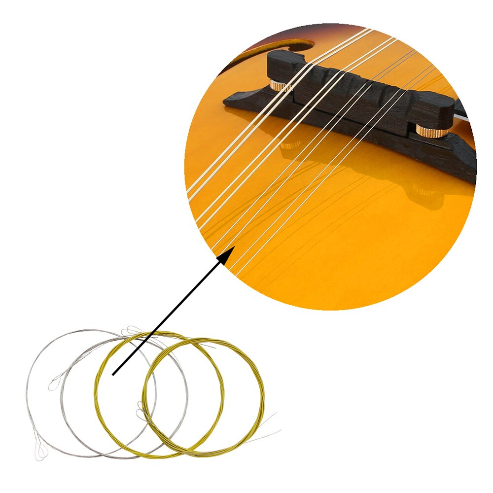 IRIN-cuerdas de mandolina M101, cuerdas de instrumento de acero inoxidable enrolladas en bronce, Color plateado y dorado (.010-.034)