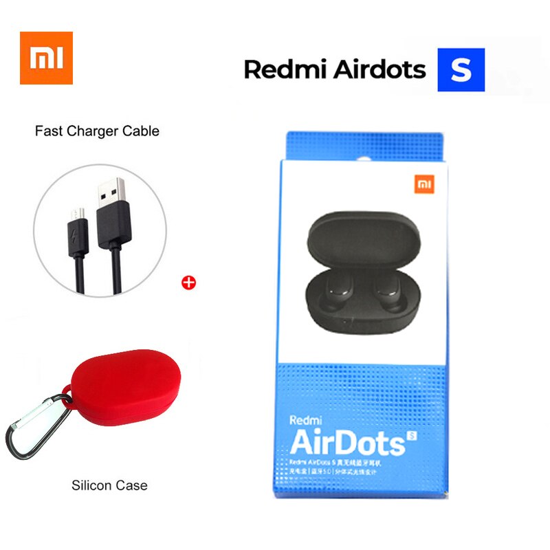 Chinese version Xiaomi Redmi AirDots 2 Wireless Bluetooth 5.0 redmi airdots2 Earbuds In-Ear stereo bass NOT redmi airdots s: Airdots S red case