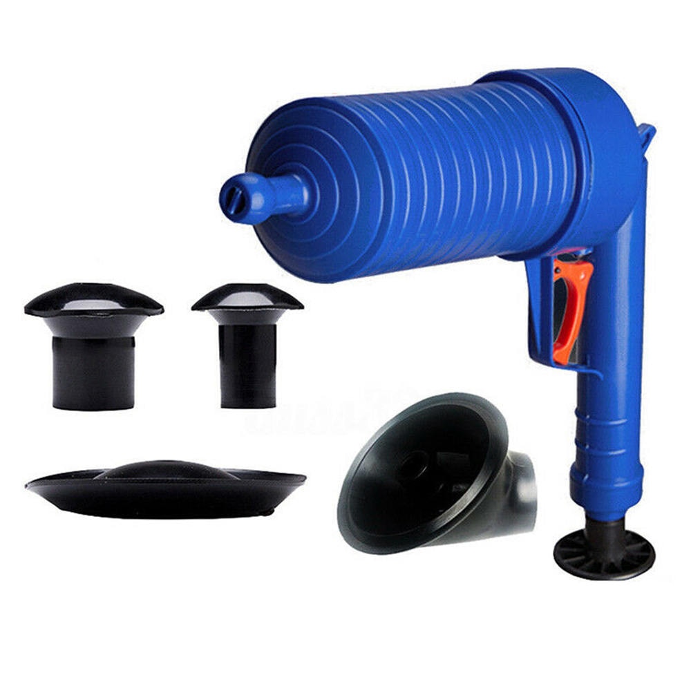 Blue Toilet Dredge Plug Air Pressure Drain Cleaner High Pressure Powerful Blaster Pump Bathroom Drain Cleaners Kitchen Tool