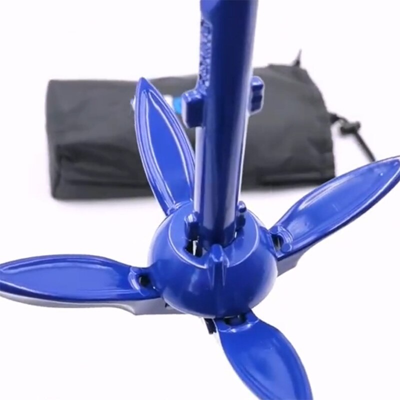 Kit de ancla de aluminio plegable con cuerda para canoa, kayak, bote pequeño, barco de pesca, seguridad de pesca, ancla Universal para embarcaciones