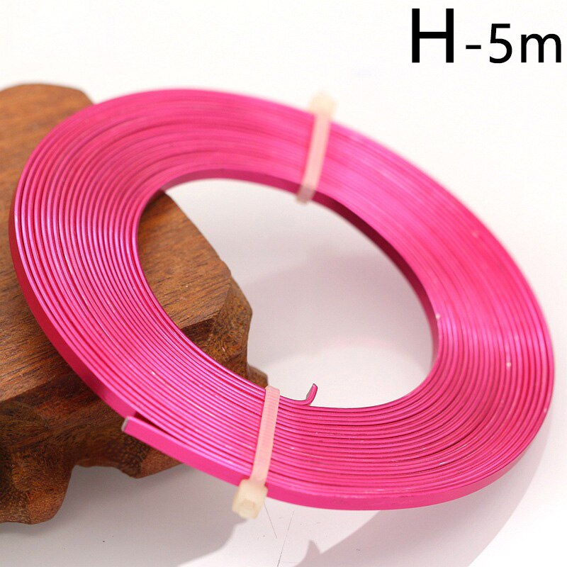 5 Meter 3Mm Platte Anadized Kleur Plated Aluminium Draad Voor Sieraden Maken Armband Craft Diy Accessoires Levert: H
