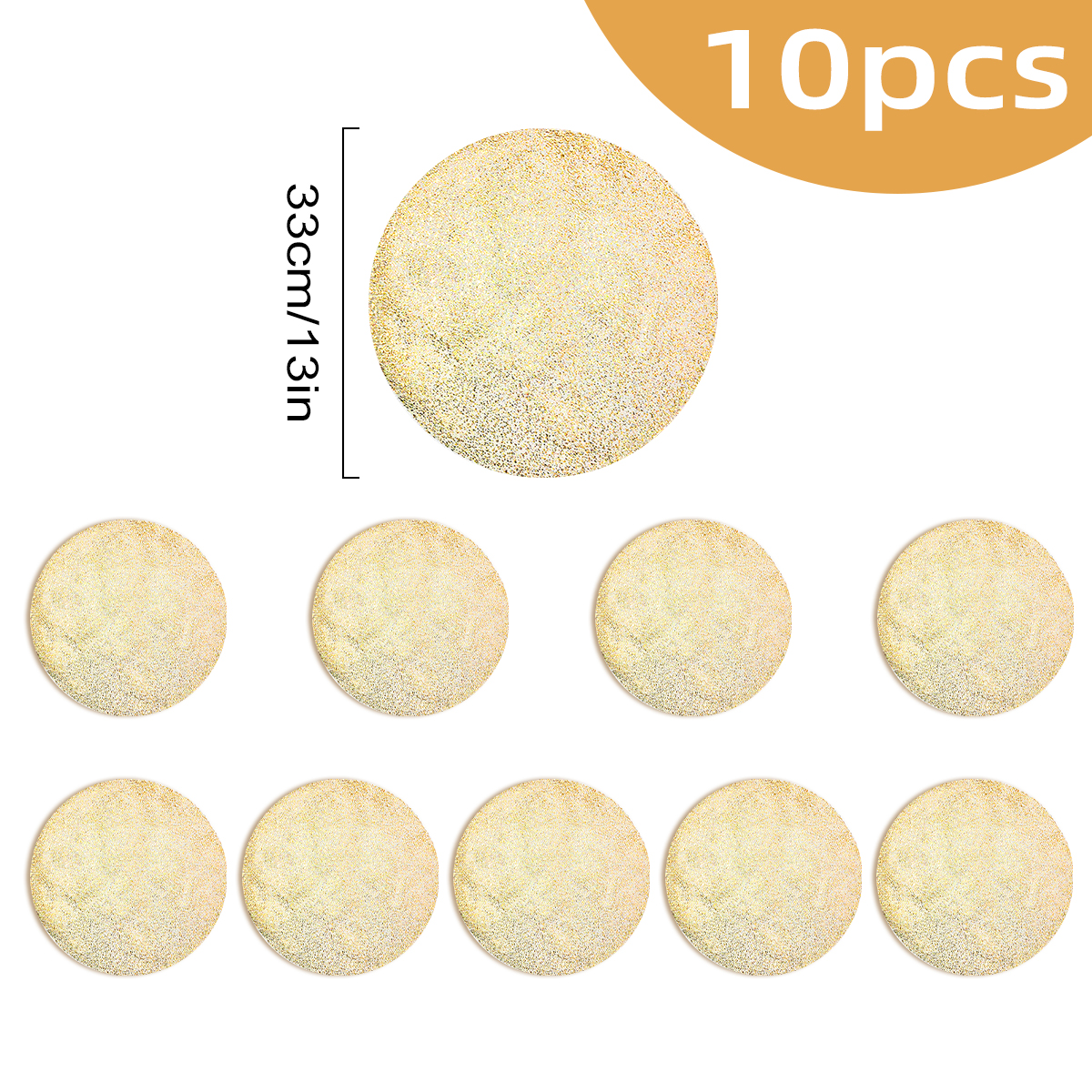 Juego de manteles individuales dorados desechables Leeseph, manteles de mesa redondos de lámina dorada de 13 pulgadas para mesa de comedor de decoración del hogar de de Navidad: Rosa