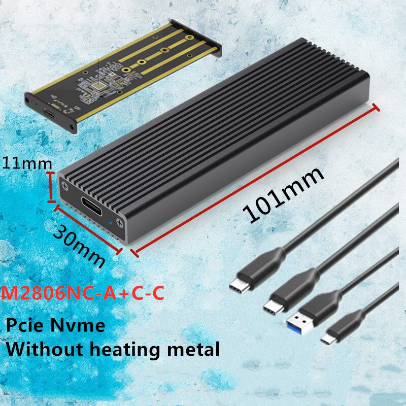 PCIE M.2 NVME USB SSD obudowa M z tuleją samozaciskową C USB 3.1 2240/2280 obudowa na SSD aluminium 10 gb/s pudełko zewnętrzne solidny dysk zewnętrzny: M2806NC-A.C-C