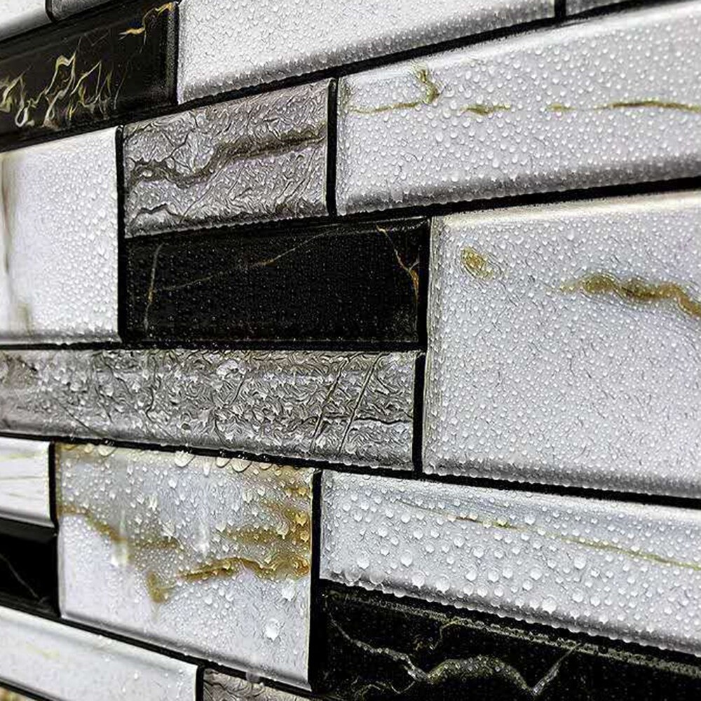 Black White Brick Subway Tile Peel And Stick Self Adhesive 3d Wall Decal Sticker Diy Kitchen Bathroom Home Decor Vinyl 30x30cm