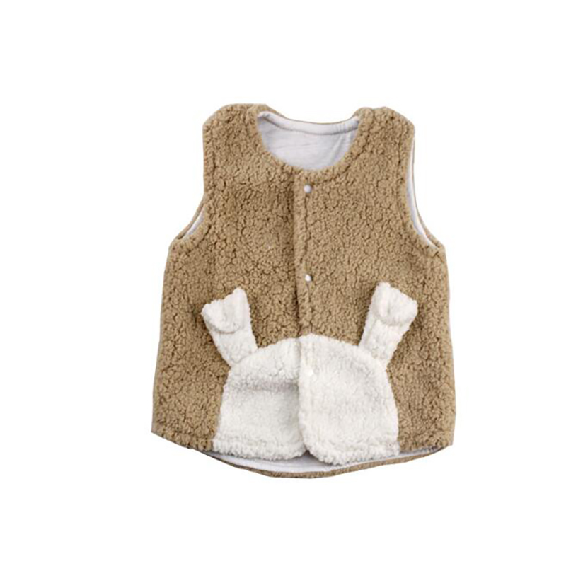 Baby Winter Kleding Peuter Vest jas Fluwelen Hooded Kleding kids Vest warm leuke oren Dikke Kerst YBC030