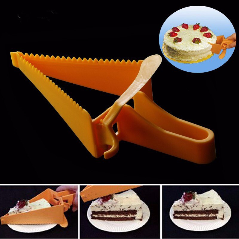 1 Pcs Cake Slicer Server Driehoekige Taart Cutter Plastic Cake Mes Separator Cutter Mold Spatel Cake Schop Thuis Bakken Gereedschap