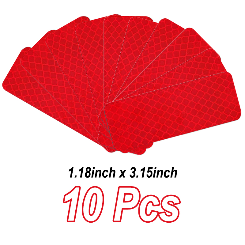 Safety Reflector Sticker Colorful Night Reflective Strips for Reflective Stickers for Helmet Bike Reflectors: Red