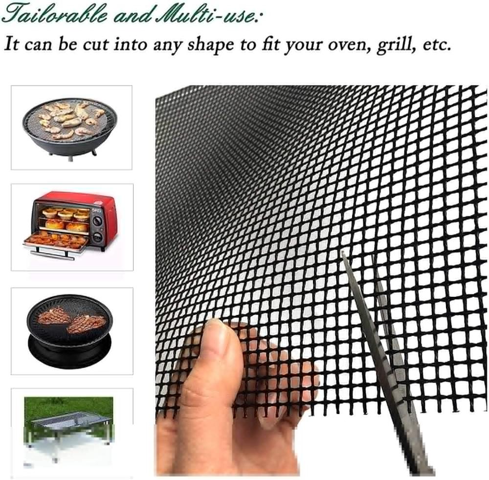 5 PC 40X33CM Reusable Barbecue Grill Mesh Mat Non-stick Kitchen Cooking Smoker BBQ Mat Grill Pad Liner BBQ Accessories