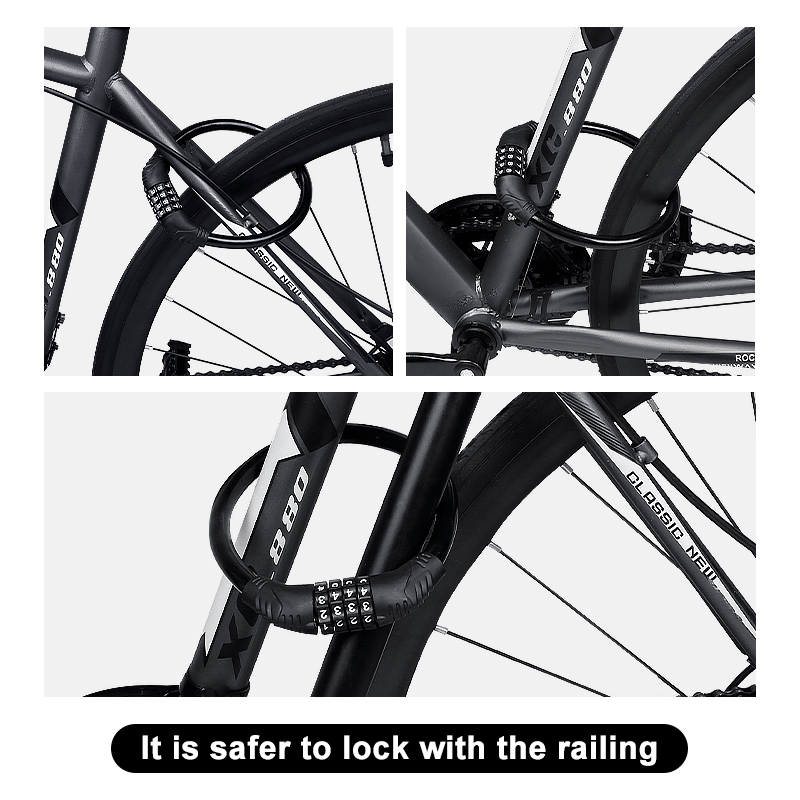 X-TIGER candado para bicicleta de montaña con contraseña de 4 dígitos candado para bicicleta candado de seguridad portátil para motocicleta Scooter Eléctrico Universal