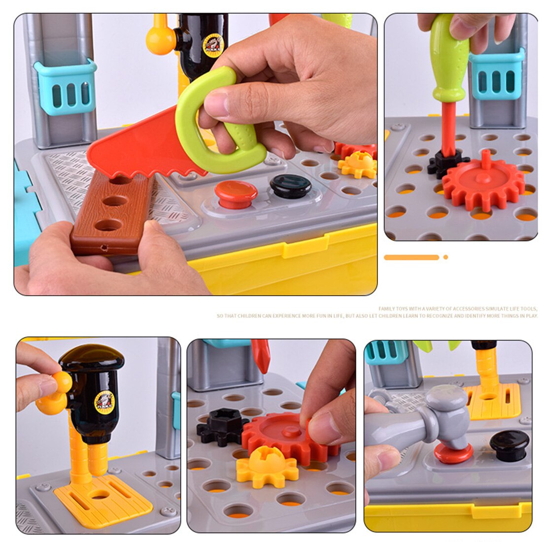 23 Stks/set Kinderen Jongen Speelgoed Plastic Simulatie Reparatie Werkbank Kit Pretend Toolbox Opvouwbare Koffer Speelgoed Pretend Play Tool Speelgoed
