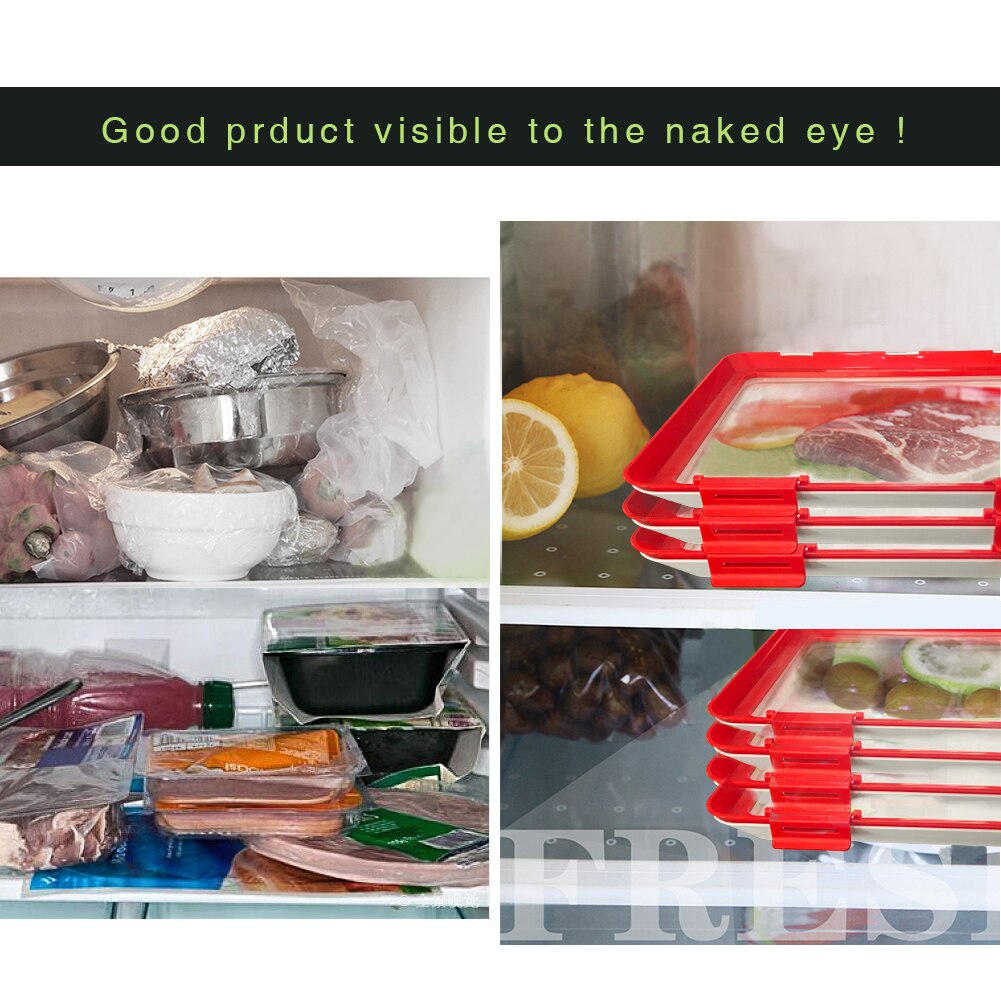 7Pcs Clever Lade Voedsel Behoud Lade Plastic Keuken Voedsel Opslag Lade Voedsel Verse Organizer Herbruikbare Dienbladen