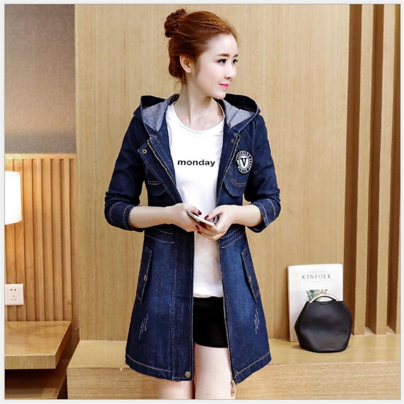 Chaqueta vaquera informal para mujer, abrigo cortavientos de manga larga con capucha, chaqueta de primavera, ropa de mujer, tops, abrigo ajustado de otoño  r292