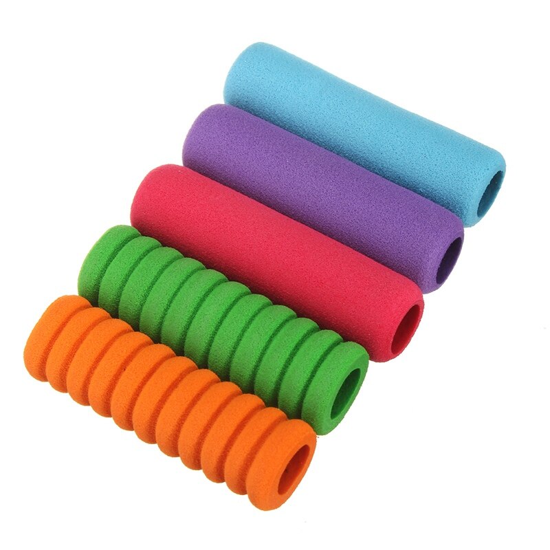 Kicute10pcs/lot Comfort Soft Foam Pen Pencil Grips Pen Control Pupil Handwriting Aid Kids Children School Stationery