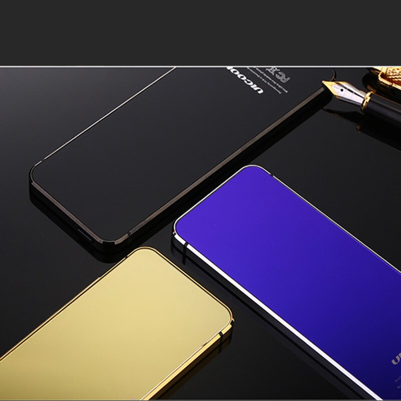 Ulcool V36 Metal Body Bluetooth 2.0 Dialer Anti-lost Dual SIM Ultrathin Credit Card Mobile Cell Phone+Case +Screen Protector