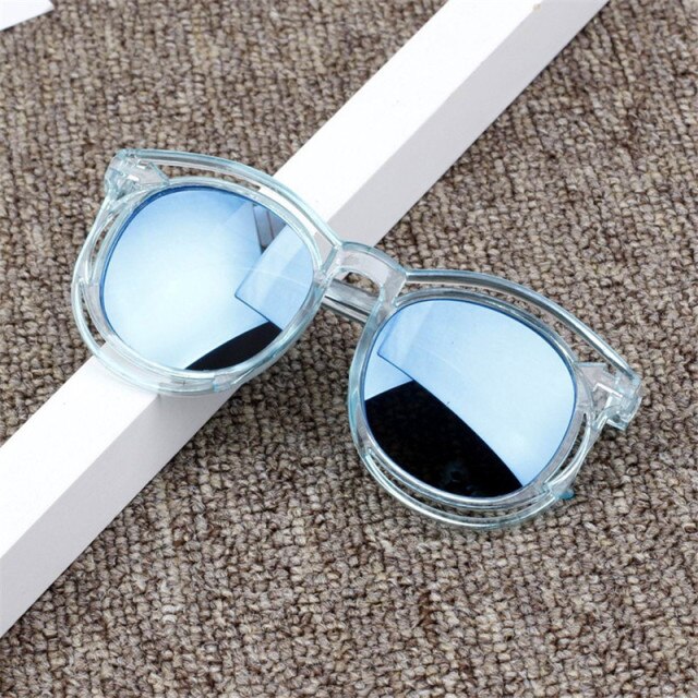 Nueva Color dulce para niños gafas de espejo reflexivas Unisex niños niñas gafas de sol niños gafas bebé protección UV: 4