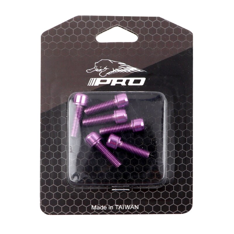 IIIPRO 6 stücke Fahrrad Vorbau Schrauben M5x18mm Edelstahl Mountainbike Vorbau Schrauben Bunte: Lila