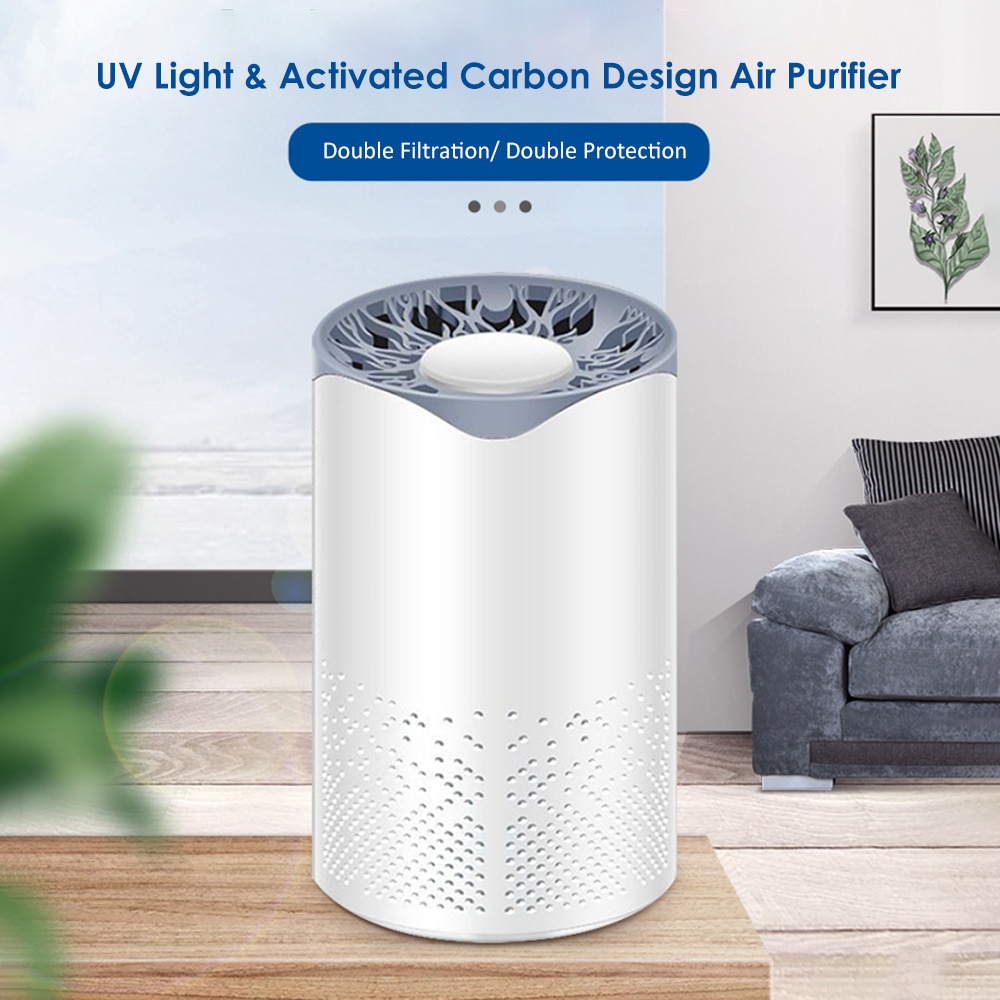 265NM UV Sterilizing Light DC5V 5W Air Purifier Cleaner UV lamp with Activated Carbon USB C-harging Portable for Home Livng Room
