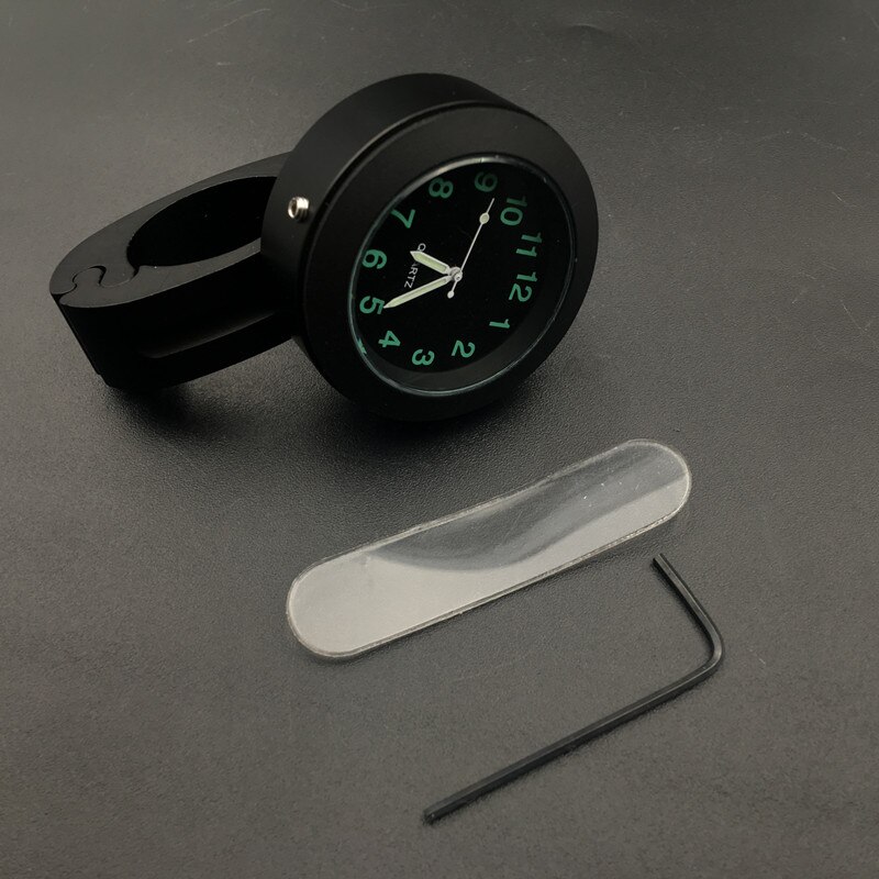 Durable Stainless Steel Refit Waterproof Shockproof Buckle Motorcycle and Bike Handlebar Mount Clock Watch: Black