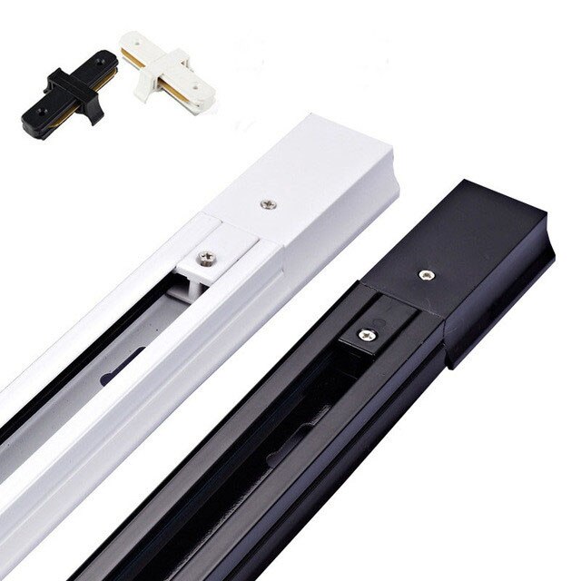 Universal 1M 0.5 M Spoor Rails Aluminium Track Armatuur Spot Lamp Tracking Rail Armatuur 2/3/ 4 draden Rails Zwart Wit