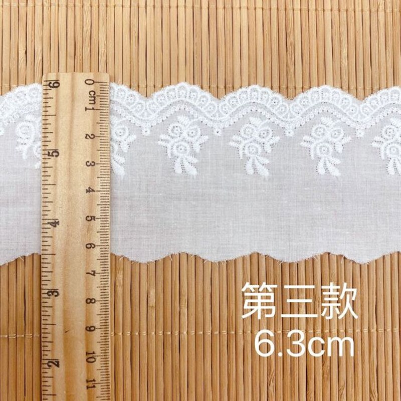 Cinta de encaje de guipur para costura de ropa, Material de encaje hecho a mano, bordado de flores, color blanco y Beige, 5 años: LA-2-559-3