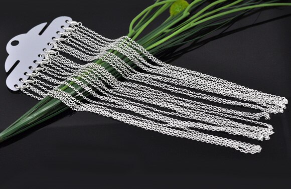 DoreenBeads 12 Silver color Lobster Clasp Cable Link Chain Necklaces 18" B12716 (B12716), yiwu