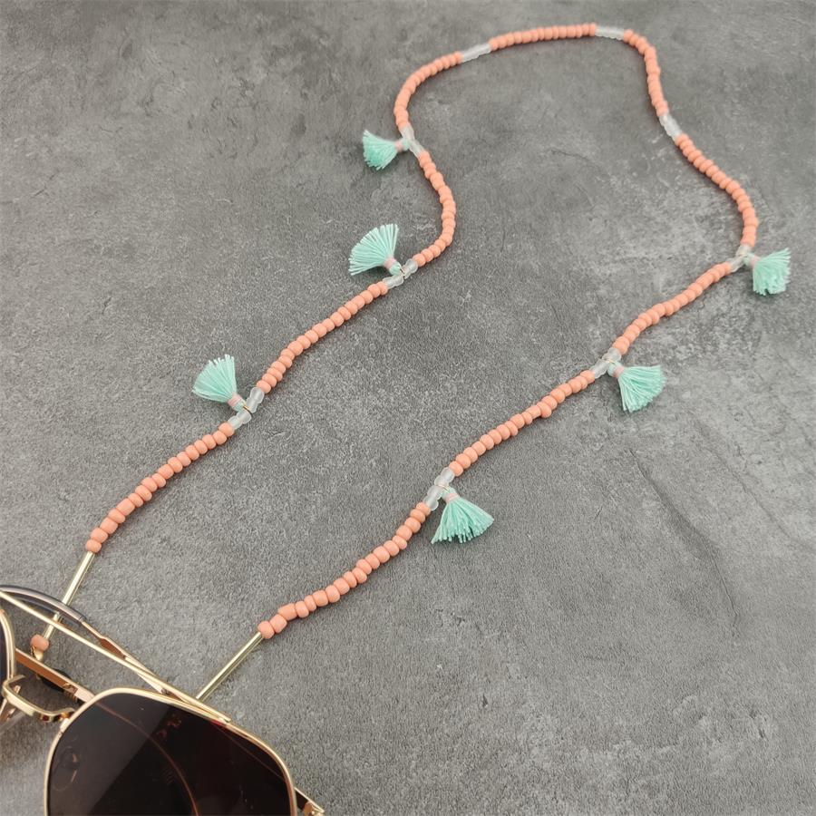 Boho perles de verre chaînes de lunettes avec coton gland lunettes de soleil lunettes de lecture chaîne lunettes porte-cordon sangle de cou corde: 11