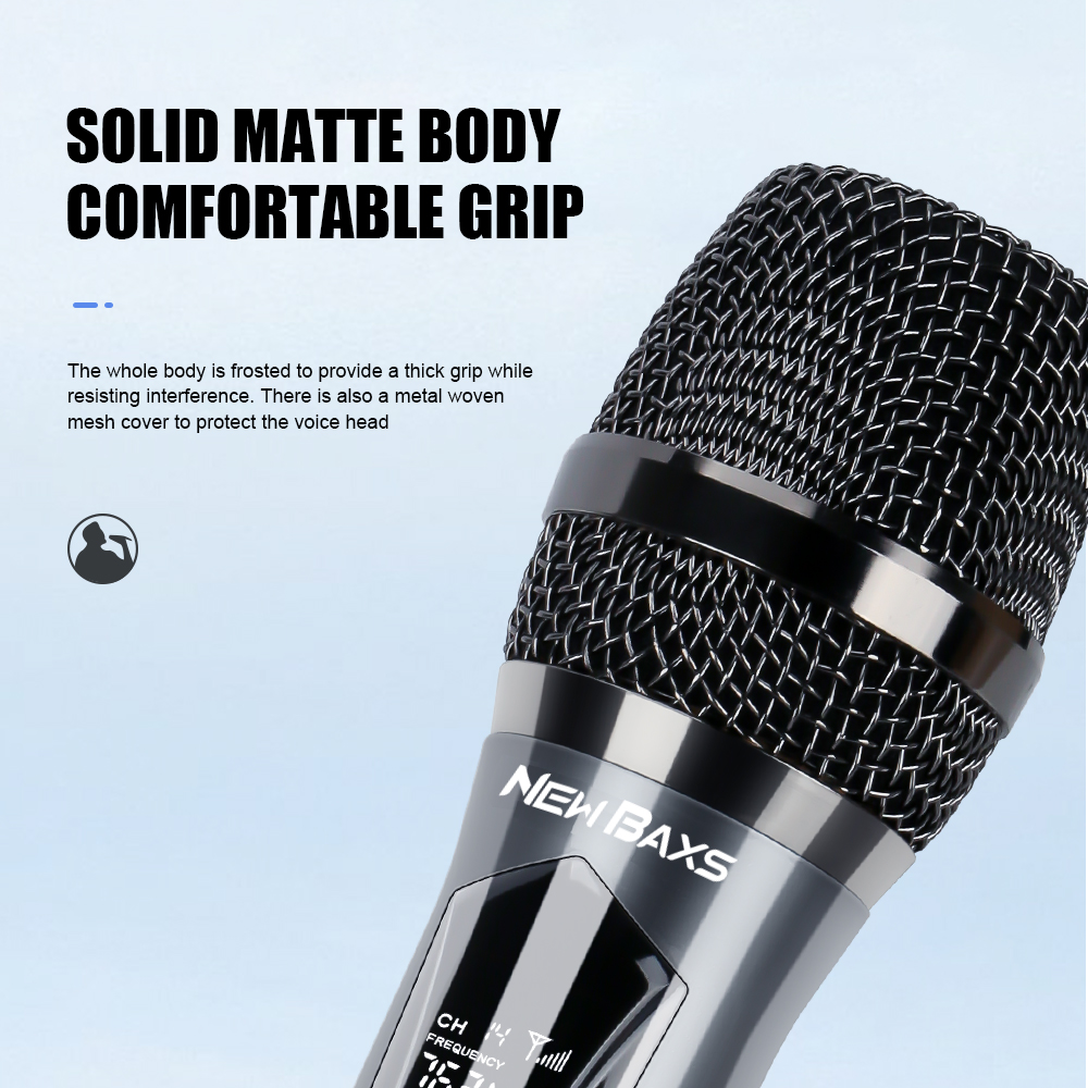 Wireless Microphone 2 Channels UHF Handheld Mic Micphone For Party Karaoke Church Show Meeting