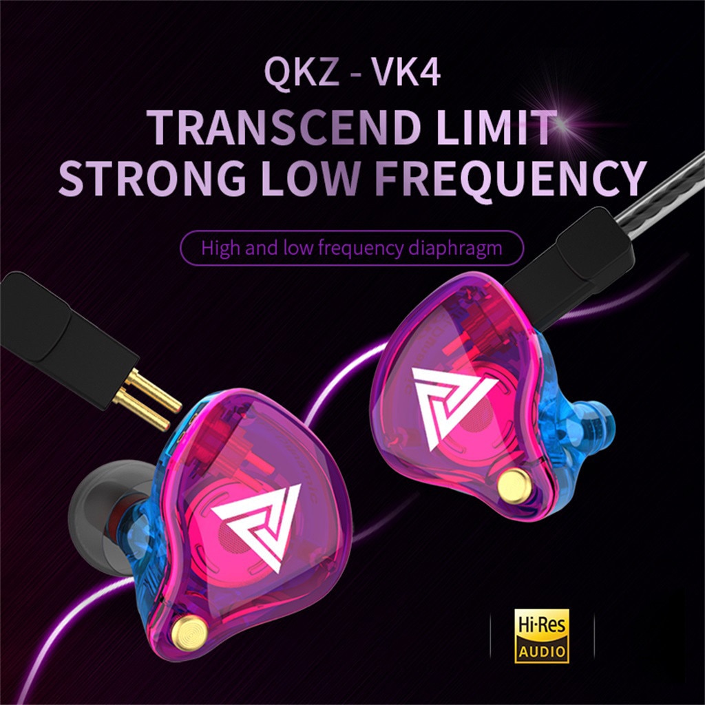 QKZ VK4 Stereo Wired Oortelefoon Oordopjes Bass Koptelefoon 3.5mm Sport Gaming Headset # h