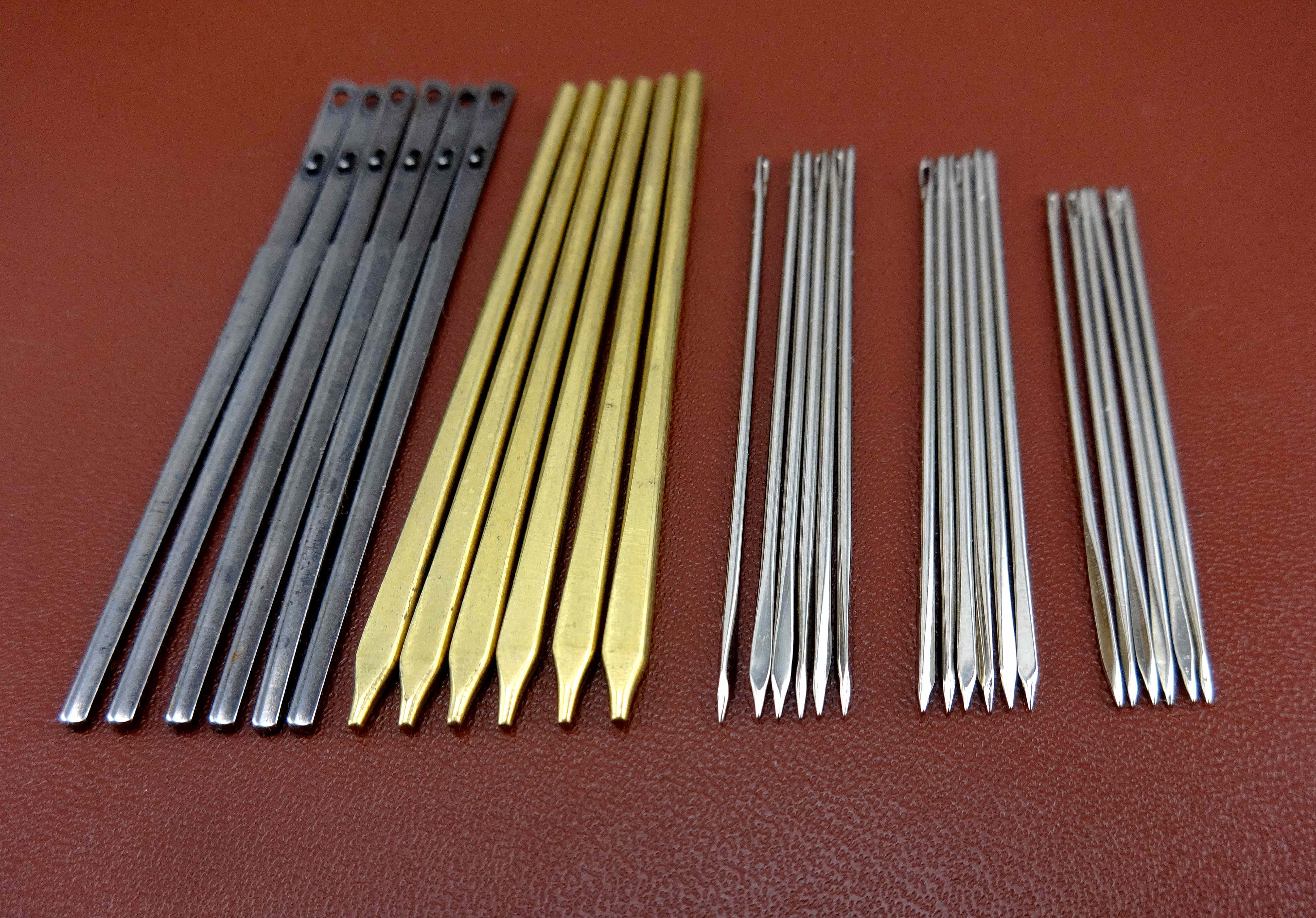 4kinds Leather Craft Sewing Stitching Flat Lace Triangular Needles Tool Set Beveler Awl Slicker Burnisher Polisher Button Stamp