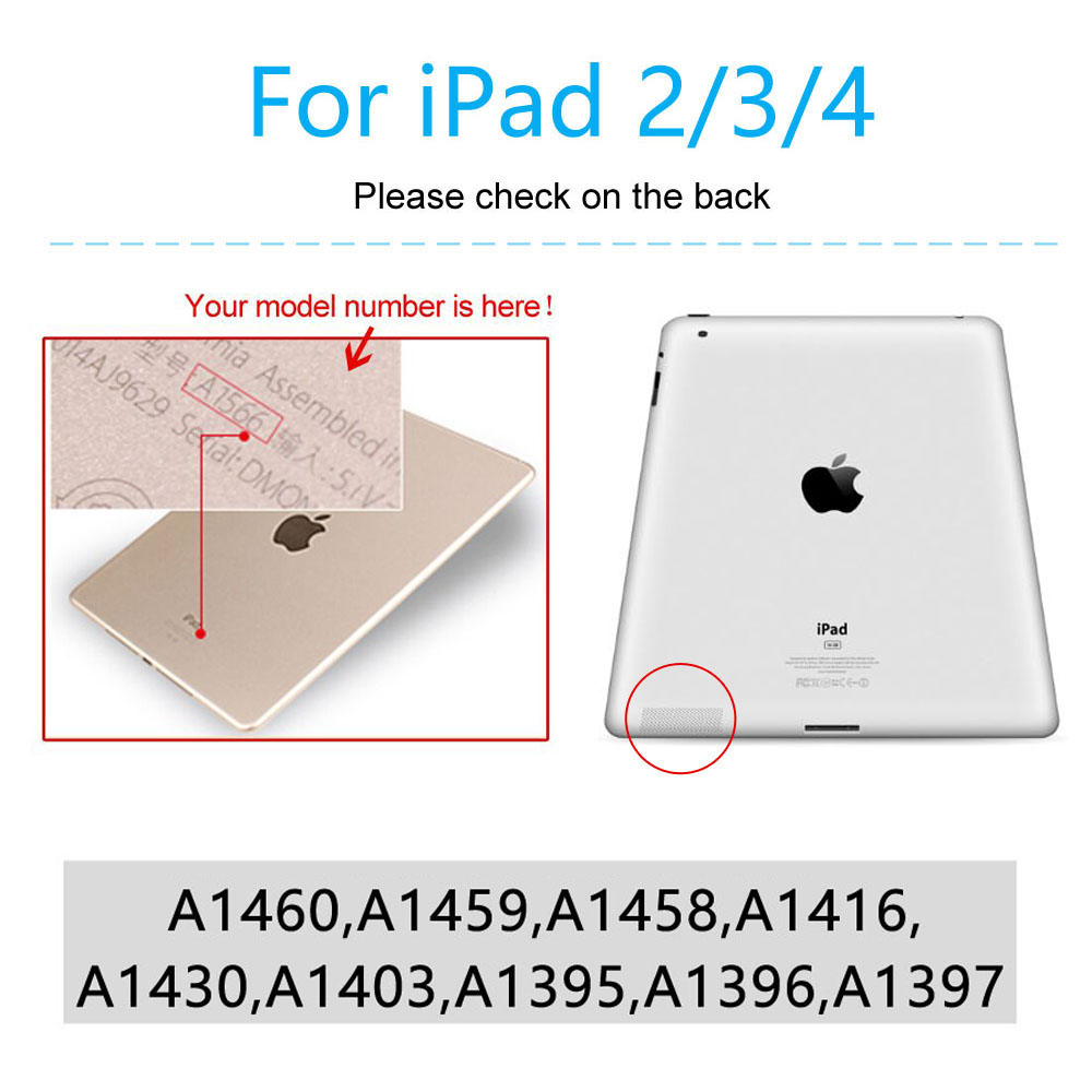 Tablet Case for Apple iPad 2 3 4 A1395 A1396 A1397 A1403 A1416 A1430 LTE PU Leather Smart Cover Magnetic Stand Case Flip Cover