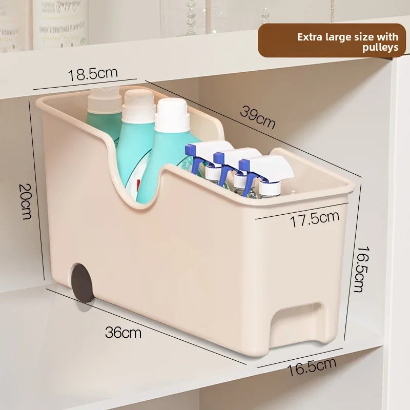 Oppbevaringskurv for baderomskjøkkenskap diverse snacks krydderkurv hylle hjem organisering kurv plastmateriale: Svart