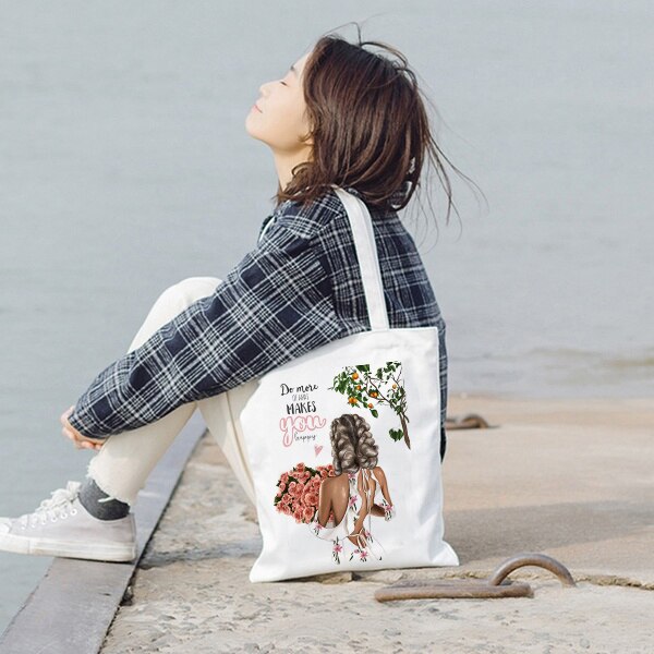 Mode Canvas Shopping Tassen Vrouwen Handtassen Mom Leven Eco Herbruikbare Doek Student Boek Tassen Dames Vrouwelijke Casual Shopper Tas