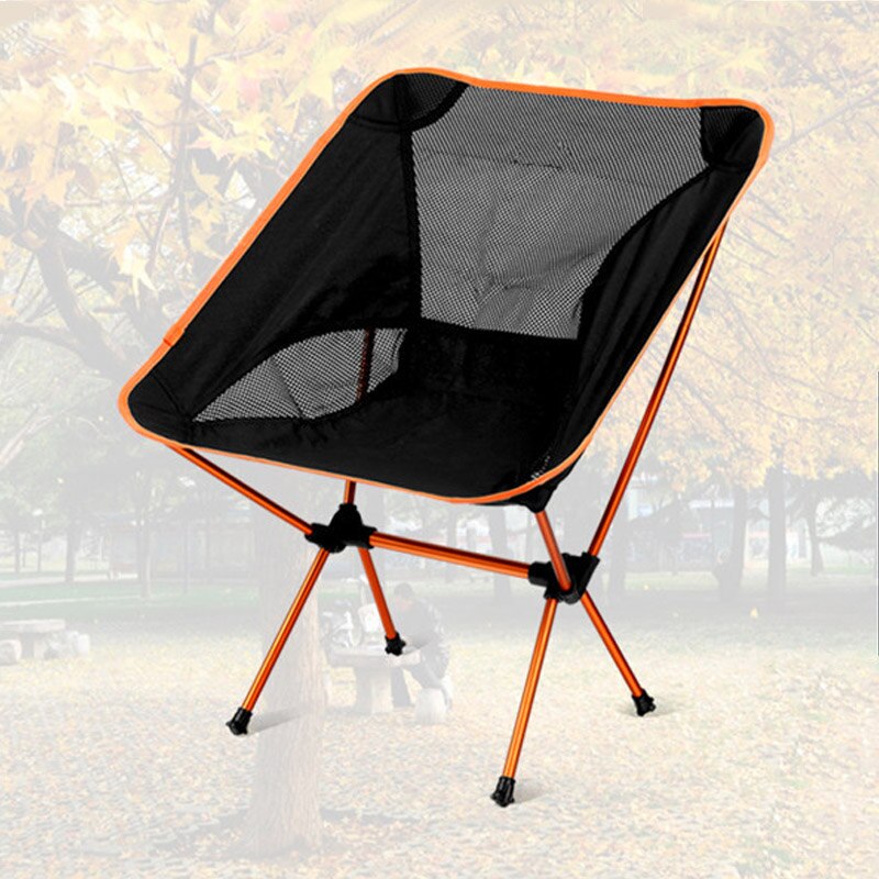 Letvægts naturehike stol udendørs aluminium foldestol bærbar strand fiskeri camping rejse picnic stol: Orange