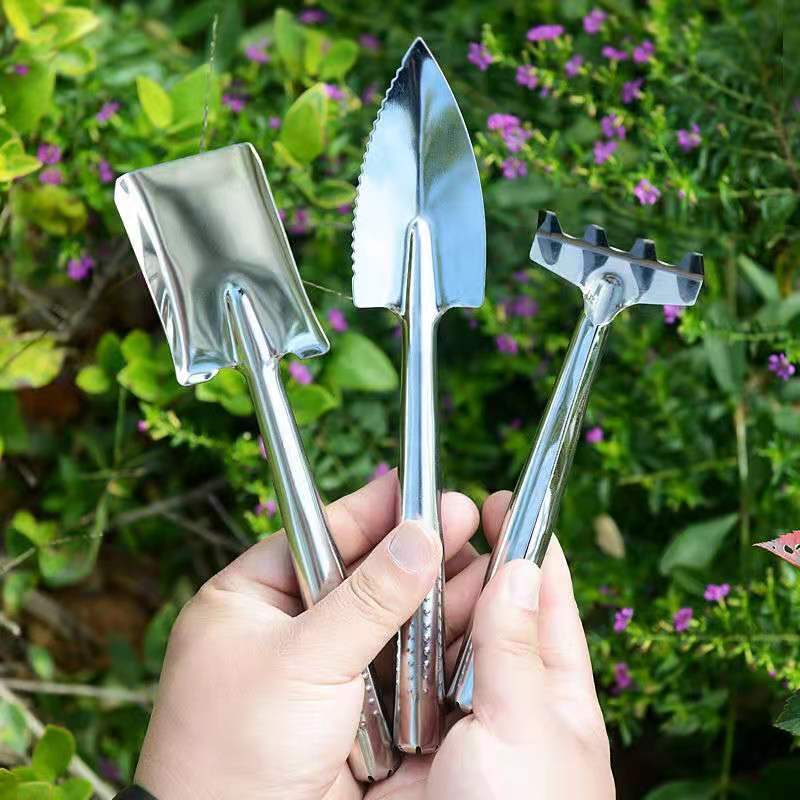 Portable Garden Tools 3PC/Set Mini Gardening Hand Kits Shovel Rake Spade With Handle For Small Flower Plants Gardening Tools