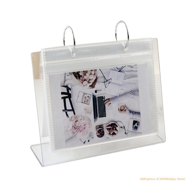 Desktop Photo Album Binder Acrylic Tabletop Flip Photo Frame Photo Displays: 5 inch