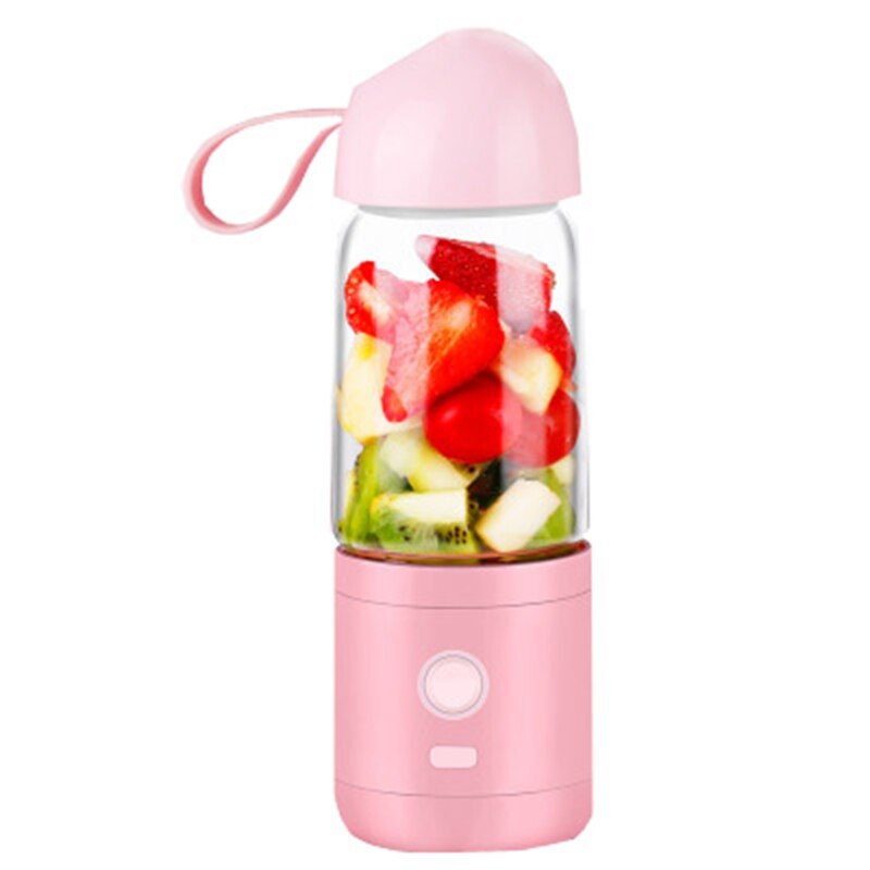 HIMOSKWA 550ML Mini Portable Fruit Juicer Extractor For Student Automatic Food Processor Puree Soy Milk Jam Smoothie Crusher 5V: Pink