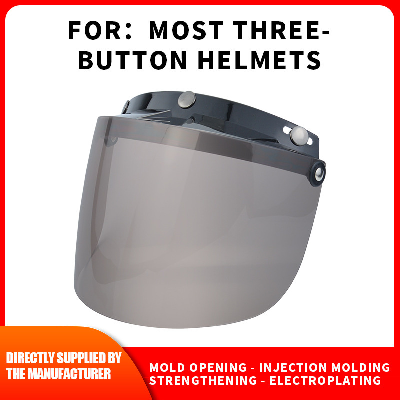 Motorcykelhjälmslins cykelmask antiuv avtagbar vindtät 3-- snäpps cykelvisir linsskydd cykelhjälmar uppfällbara nedfällbara