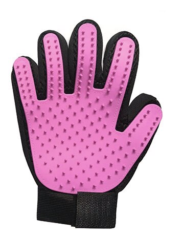 Animal de compagnie doux Silicone chien brosse pour animaux de compagnie gant toilettage animal de compagnie gant chat bain chat fournitures de nettoyage gant pour animaux de compagnie chat peignes: rose / left hand