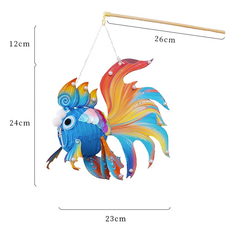 1 Uds. Luz LED para niños, farol para Festival de mediados de otoño, bendiciones, Año Chino, linterna de mano brillante, linterna de pez carpa Koi brillante