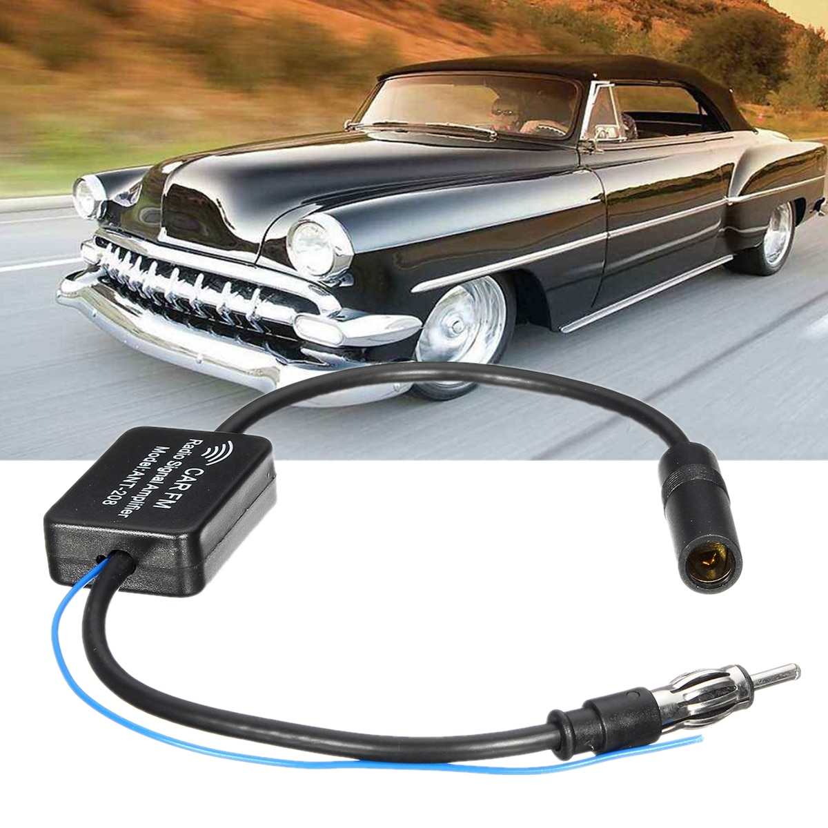 MA799 ANT-208 Vehicle AM FM Signal Booster Amplifier Car Inline Antenna Aerial Radio Amp Improves Reception Reduce Noise