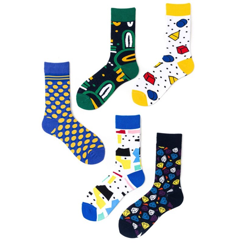 Hip hop harajuku street sokker unisex sjove herresokker glade sjove bomuldsstrømper farverige skateboard damesokker