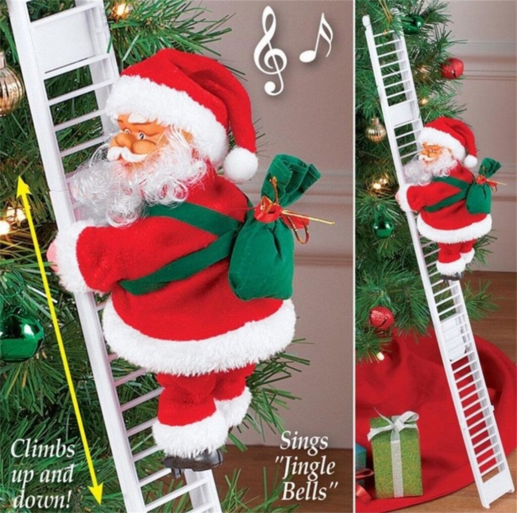 Dejlig jul julemanden elektrisk klatrestige hængende dekoration juletræspynt sjovt år børnefest