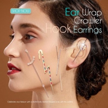 Ear Wrap Crawler Hook Earrings Ear Wrap Crawler Hook Earrings Punk Wrap-around Track Hook Earrings 1Pcs